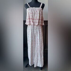 Fun & Flirt floral smocked jumpsuit size medium